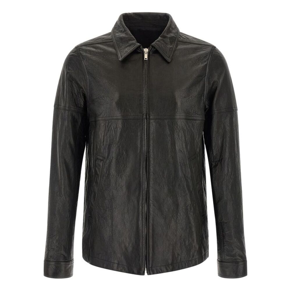 Rick Owens Black Lamb Leather Leather Men's Jacket